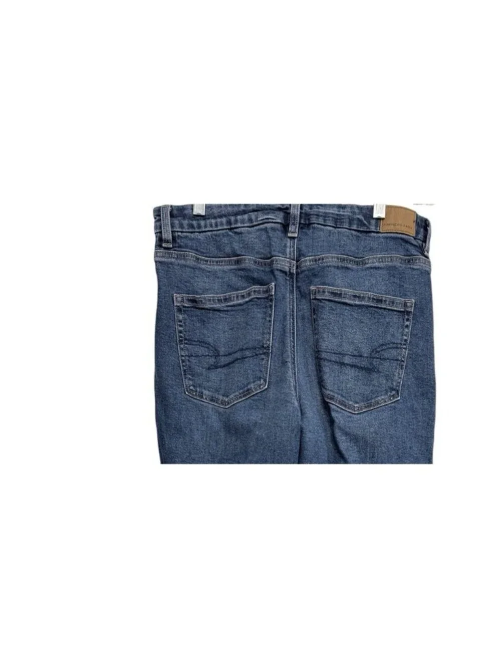 American Eagle Women's Size 10 X-Long BLUE DENIM Curvy Mom High Rise Jeans Blue